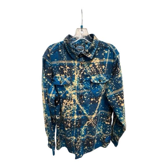 Angry Minnow XL Bleach Distress Blue Flannel I Discovered the Fountain of Youth - Picture 1 of 4